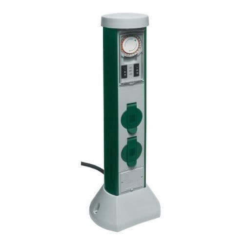 REV Ritter 0068206261 GC Dubbel vertikal grenuttag med timer, 10 m kabel