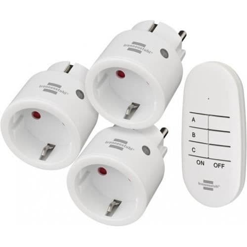 Fjärrstyrda uttag - Brennenstuhl - Set om 3 - Vit - Asymmetrisk - Inomhus