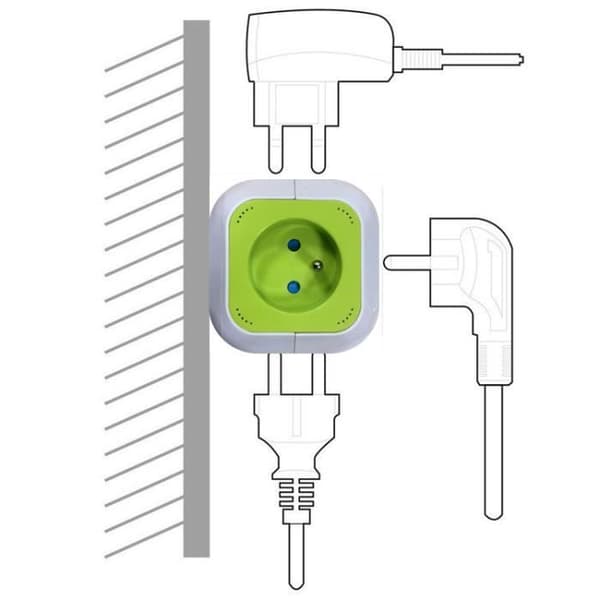 Magic Cube grenuttag 4-uttag / 2 USB-ingångar 1,4m GreenBlue GB118