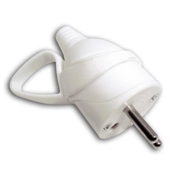 ZENITECH Elkontakt hane med ring 16A 2P + T vit