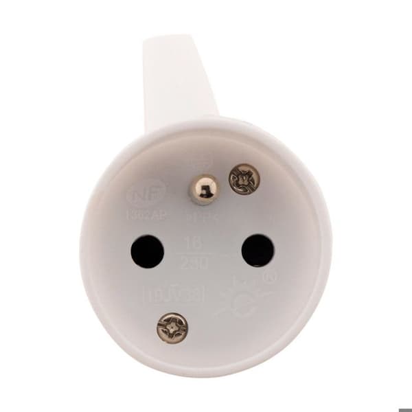 Elkontakt hona med ring - ZENITECH - 16A 2P+E - Vit - NF-standard