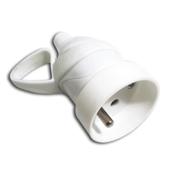 Elkontakt hona med ring - ZENITECH - 16A 2P+E - Vit - NF-standard