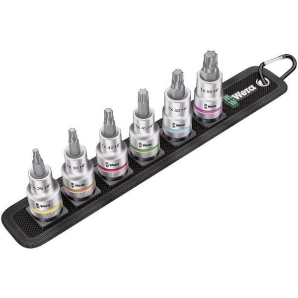 Intern TORX® hanhylsor - WERA - 05003997001 - Längd 60 mm - Drivning 1-2" - 1 set