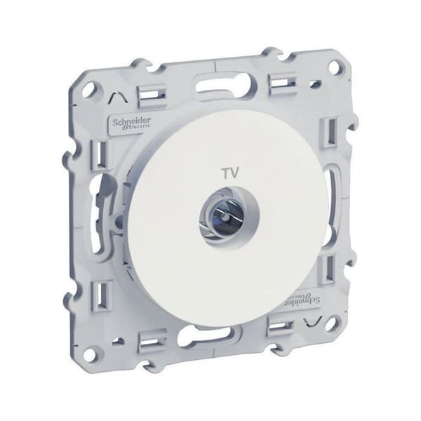 SCHNEIDER EL-TV-uttag Odace vit