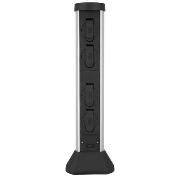 Varv uttag - 0068400028 - SilverCraft Trädgårdsuttag Svart H57 cm Kabel 2 m IP44