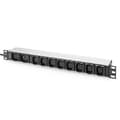 Miniatyrbild 3 av 4: Multiprise - DIGITUS - 10 uttag - Aluminium - Kabel 2m - Anti-drag skydd