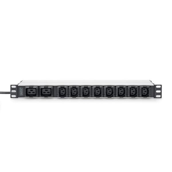 Multiprise - DIGITUS - 10 uttag - Aluminium - Kabel 2m - Anti-drag skydd