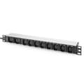 Miniatyrbild 2 av 4: Multiprise - DIGITUS - 10 uttag - Aluminium - Kabel 2m - Anti-drag skydd