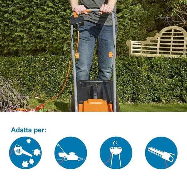 Electraline trädgårdskabelupprullare, längd: 50 m, sektion universalsteckdose 3 x 15 mm, svart/blå - 49233