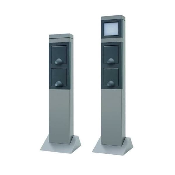 Trädgårdsuttagssäule - REV - Aluminium - 2 grupper - IP 44 - Flerfaldig uttag