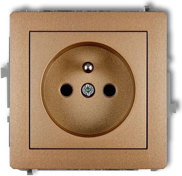 Prise Karlik - 8DGP-1z - Enkel Deco-uttag med 2P+Z i metallisk guld ()