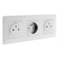 Miniatyrbild 1 av 4: Triple stickkontakt - ARTEZO - 2P+T 16A - Vit - Rektangulär - Inomhus