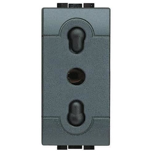 Uttag - BTICINO - L4180 - Inomhus - 2P + E - 10/16A Bypass - Plastisk