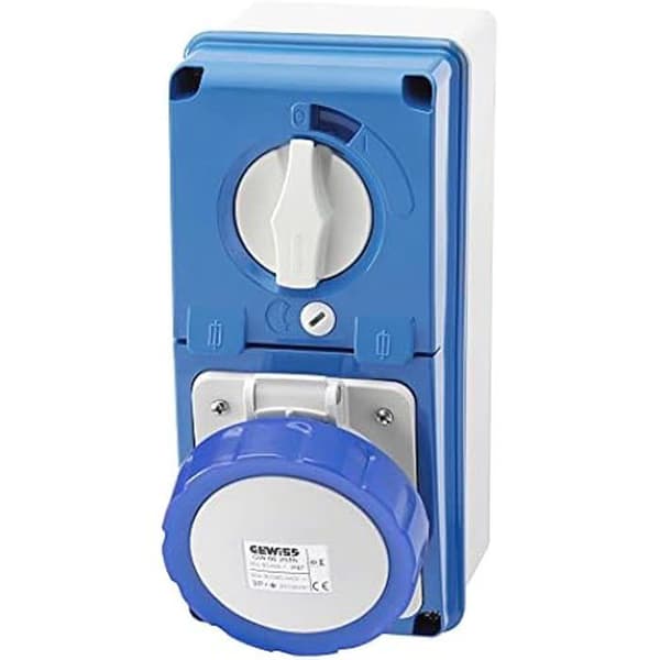 Uttag - GEWISS - GW66204N - IP67 - 230V - 2P+T - Utomhusanvändning