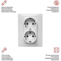 Miniatyrbild 2 av 2: Dubbelkontakt - FAMATEL - 6516505061 - 16 A - 250 V - Vit flerfärgad