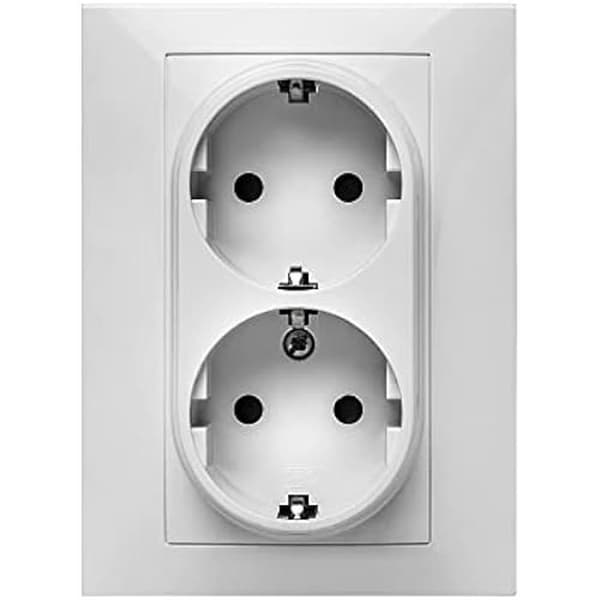 Dubbelkontakt - FAMATEL - 6516505061 - 16 A - 250 V - Vit flerfärgad