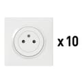 Miniatyrbild 1 av 2: Eluttag - Legrand - Dooxie One - Set med 10 - 16A - Vit - 2P+E