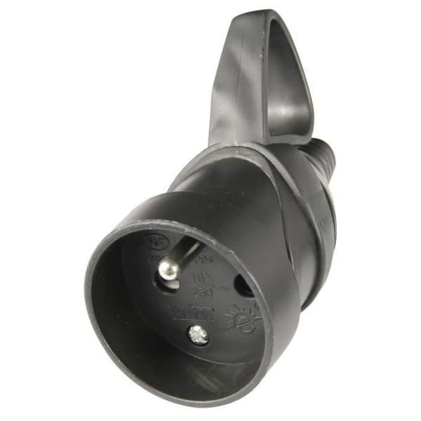 ZENITECH Elkontakt hona med ring 16A 2P + T svart