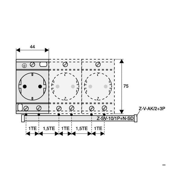 Modulär eluttag - Moeller Eaton - 00266876 - Vit - Klar att installera - 2P+T