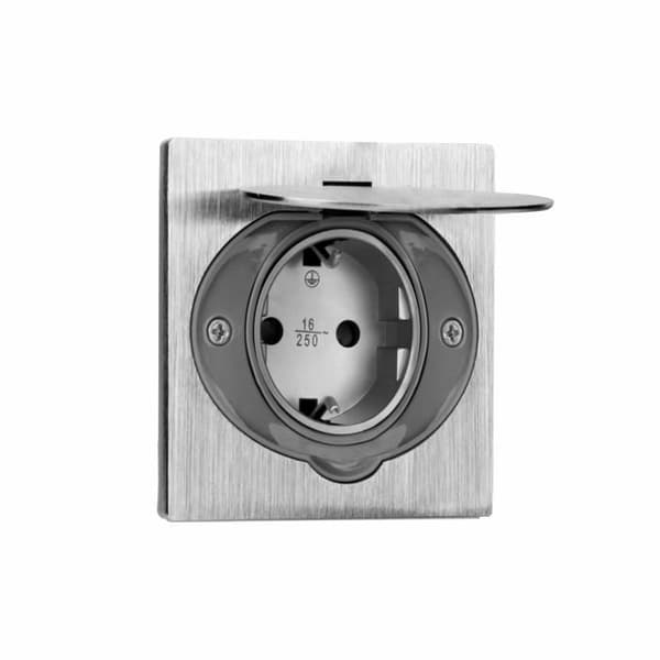 Douille Orno - 1 - AE-397 (GS) Douille Hermetique Inox Inbyggd, Schuko IP44 - Produkt För den Tyska Marknaden