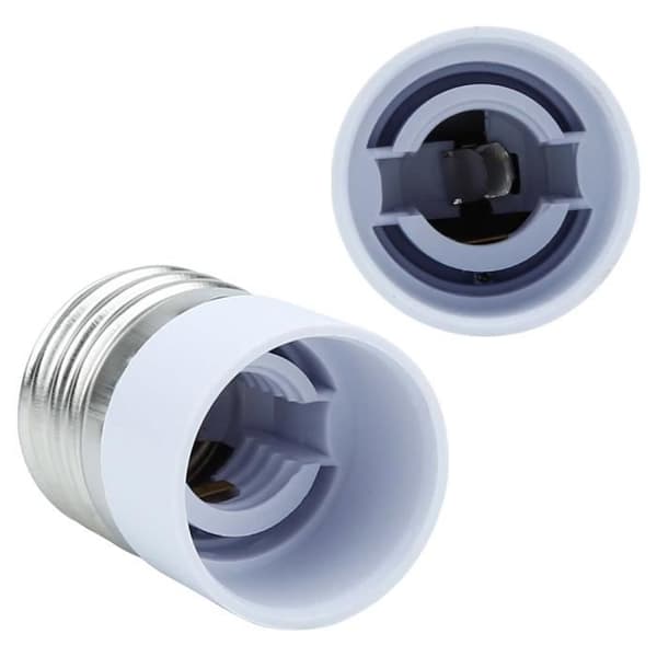 Intirilife 4x lampsockeladapter E27 till E14 i VIT - Set med 4 omformateringsomvandlare för lampsockel