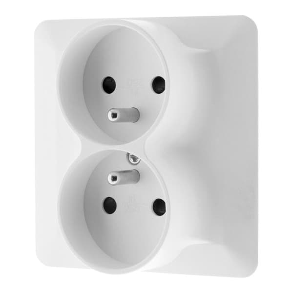 Dubbel uttag 2P+T 16A enhet - Vit - Artezo - Zenitech