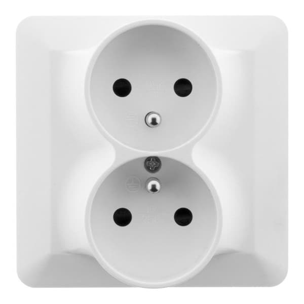 Dubbel uttag 2P+T 16A enhet - Vit - Artezo - Zenitech