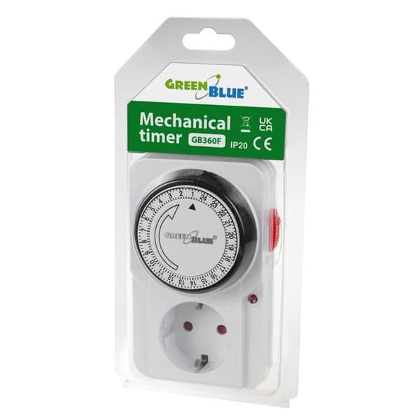 Tidsinställd kontakt - GreenBlue - GB360 F - 48 program - Max. belastning 16A - IP20