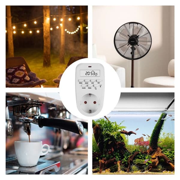 Eluttag med digital timer - GreenBlue - GB362 F - Programmerbar - Max. laddning 16A - IP20