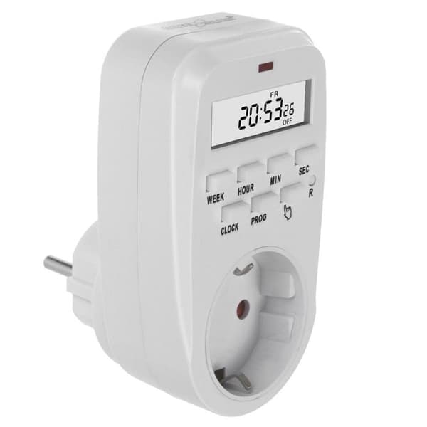 Eluttag med digital timer - GreenBlue - GB362 F - Programmerbar - Max. laddning 16A - IP20