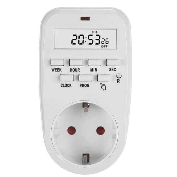 Eluttag med digital timer - GreenBlue - GB362 F - Programmerbar - Max. laddning 16A - IP20
