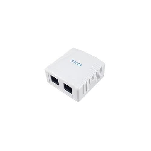 Vägguttag - EQUIP - 235216 - 2 portar - Cat.6A - Vit - Klar att installera