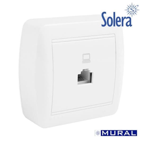 Telejack - GREENICE - Rj45 Cat 5E - Väggmonterad - Klar att installera - Vit plast