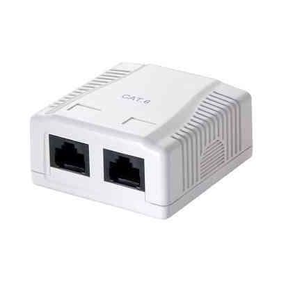 Datauttag i UTP - EQUIP - 2xRJ45 - Cat.5 - Svart - Klar att installera Vit