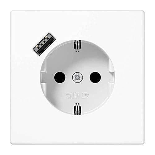 Strömuttag med USB-laddare - Jung - Ls1520-18Aww - Vit - Rektangulär - Inomhus