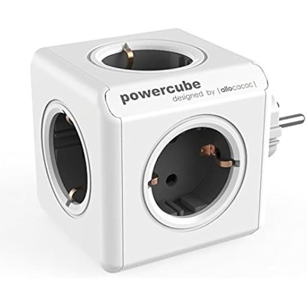 Laddarförlängare - ALLOCACOC - Power Cube 1100GY/DEORPC - 2 USB-portar - 16 A - Silver/Vit