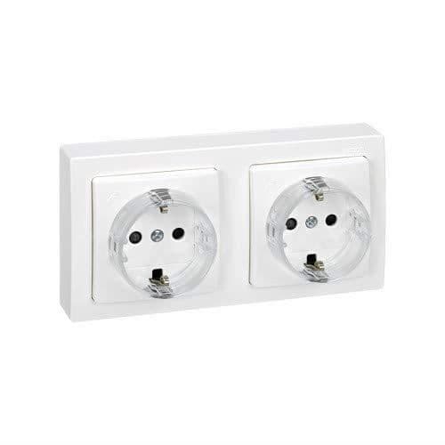 Simon 73433 50 bas SCHUKO dubbel monobloc s-73 Loft BL ref. 6557360358 - 73433-50
