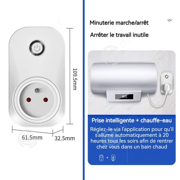INN Fransk kontakt 2000W Bluetooth/WIFI-anslutning med tidsinställd av/på-funktion och statistik över eldata smart kontakt