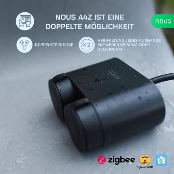 Smart Plug - VI - A4Z - Vattentålig - Timer - Kompatibel med Alexa och Google Home