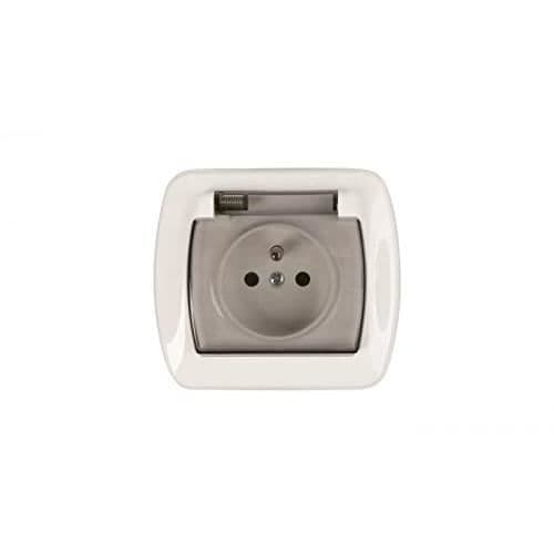 Strömuttag - Kontakt-Simon - Agz1Be-11A - Plast - IP44 - Vit - Utomhus Vit