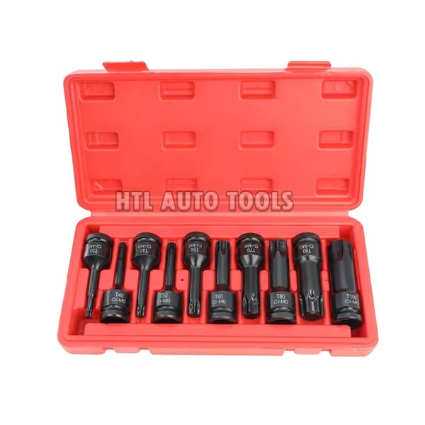 Impact Torx Bit Socket Sæt, 10 Stykker, 1/2 Tommes Drive