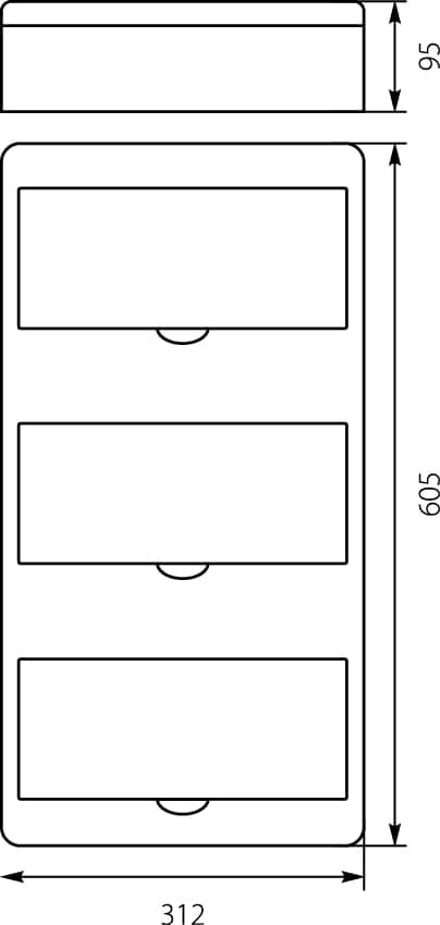 Modulaarinen jakokeskus 3x12 pinta-asennettava läpinäkyvä N+PE RN-36 Elektro-Plast 7.6