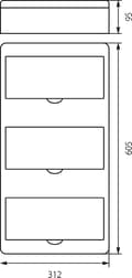 Pikkukuva 2 / 2: Modulaarinen jakokeskus 3x12 pinta-asennettava läpinäkyvä N+PE RN-36 Elektro-Plast 7.6