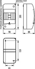 Pikkukuva 4 / 4: Modulaarinen jakokeskus 1x4 pinta-asennettava läpinäkyvä N+PE RNT-4 Elektro-Plast 3.2