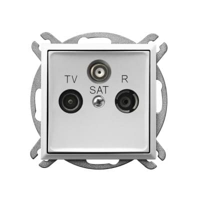 Aria hvid p/t R-TV-SAT terminalstik uden ramme