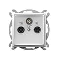 Miniatyrbillede 1 af 10: Aria hvid p/t R-TV-SAT terminalstik uden ramme
