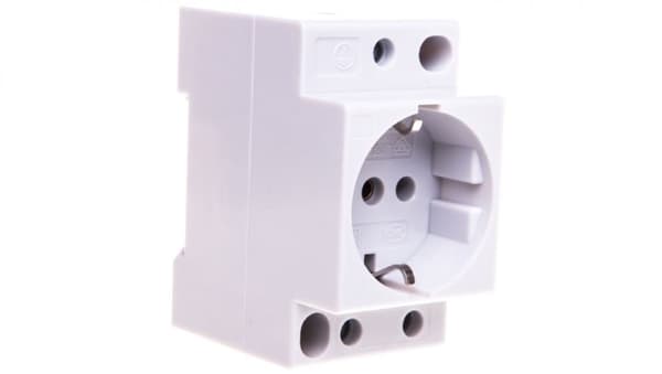 Modulaarinen pistorasia 2P+Z 16A 250V Schuko kiskoon Z-SD230 266875 Valkoinen