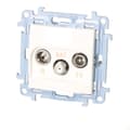 Miniatyrbillede 3 af 4: R-TV-SAT pass-through antennestik (modul) dæmper SAT -8 dB, TV-10 dB, R-12 dB, hvid Simon10