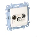 Miniatyrbillede 2 af 4: R-TV-SAT pass-through antennestik (modul) dæmper SAT -8 dB, TV-10 dB, R-12 dB, hvid Simon10