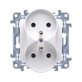 Pikkukuva 1 / 4: Kaksoispistorasia maadoituksella ja virtapiirisuojilla (moduuli) 16 A, 250 V~, ruuviliittimet, valkoinen Simon10